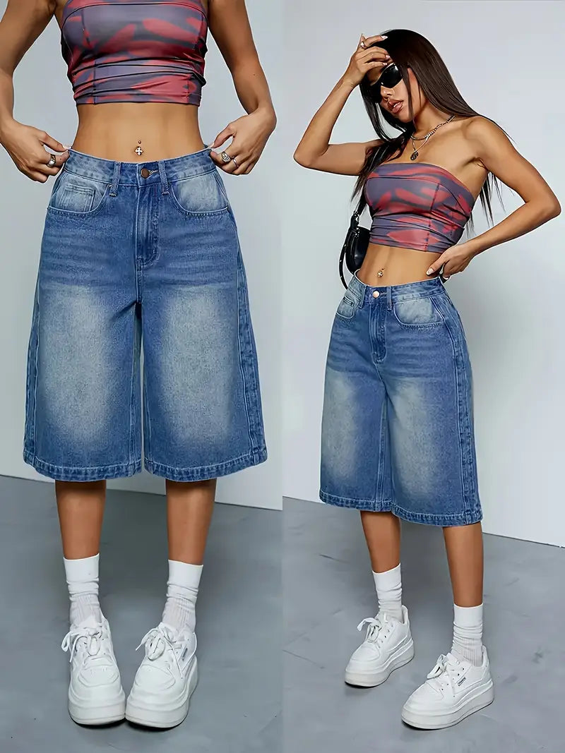 Laura | Mühelos schicke High-Waisted Denim-Shorts