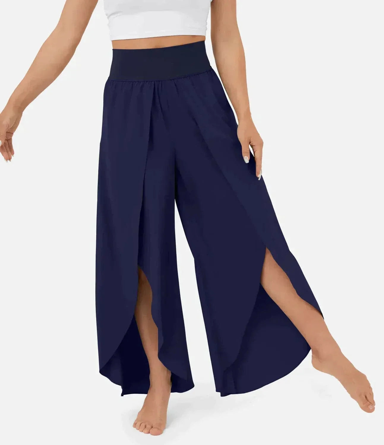 Belle | Hochtaillierte Hose mit weitem Bein