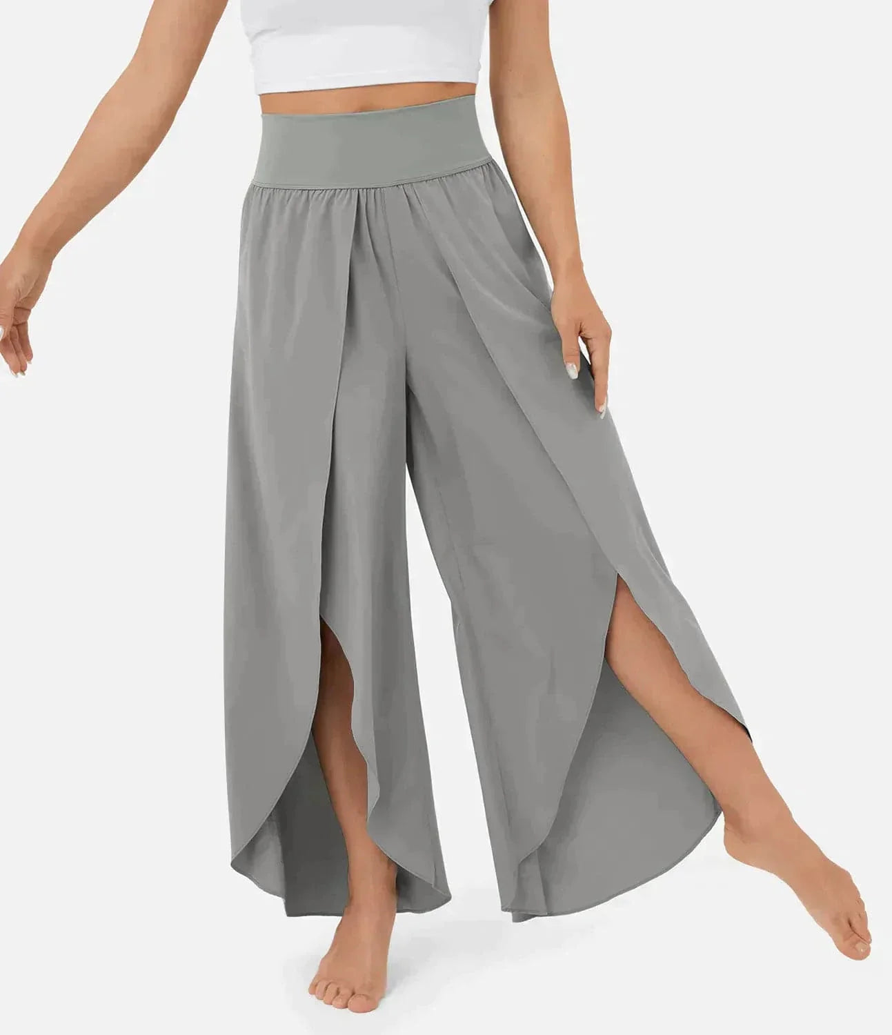 Belle | Hochtaillierte Hose mit weitem Bein