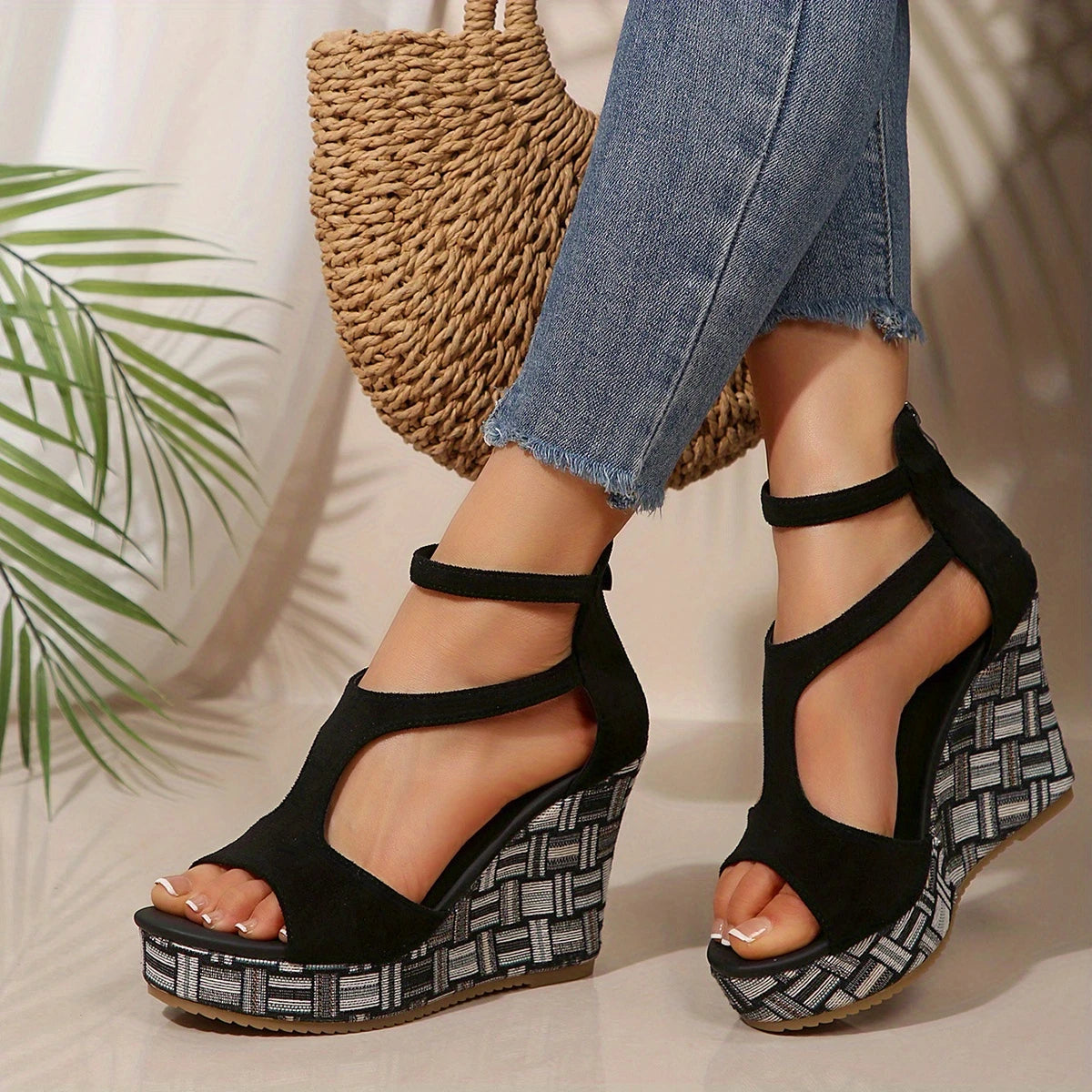 Leilani - Elegante Sommer-Keilsandalen für Frauen mit Reißverschluss