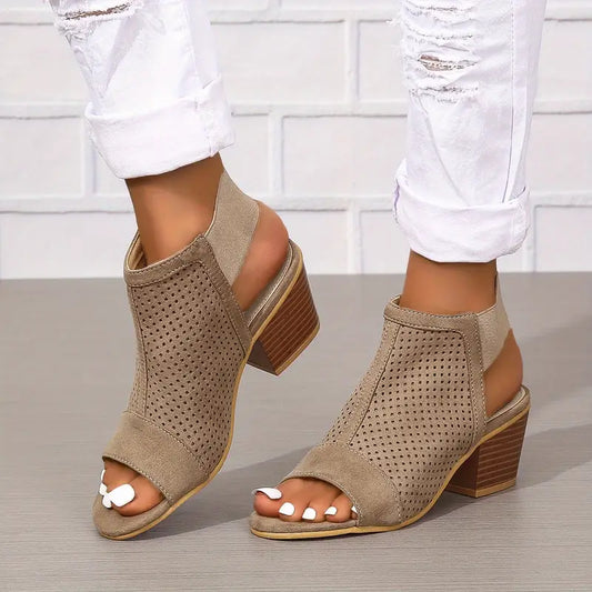 Clarrise - Damen-Sandalen mit klobigen Absätzen