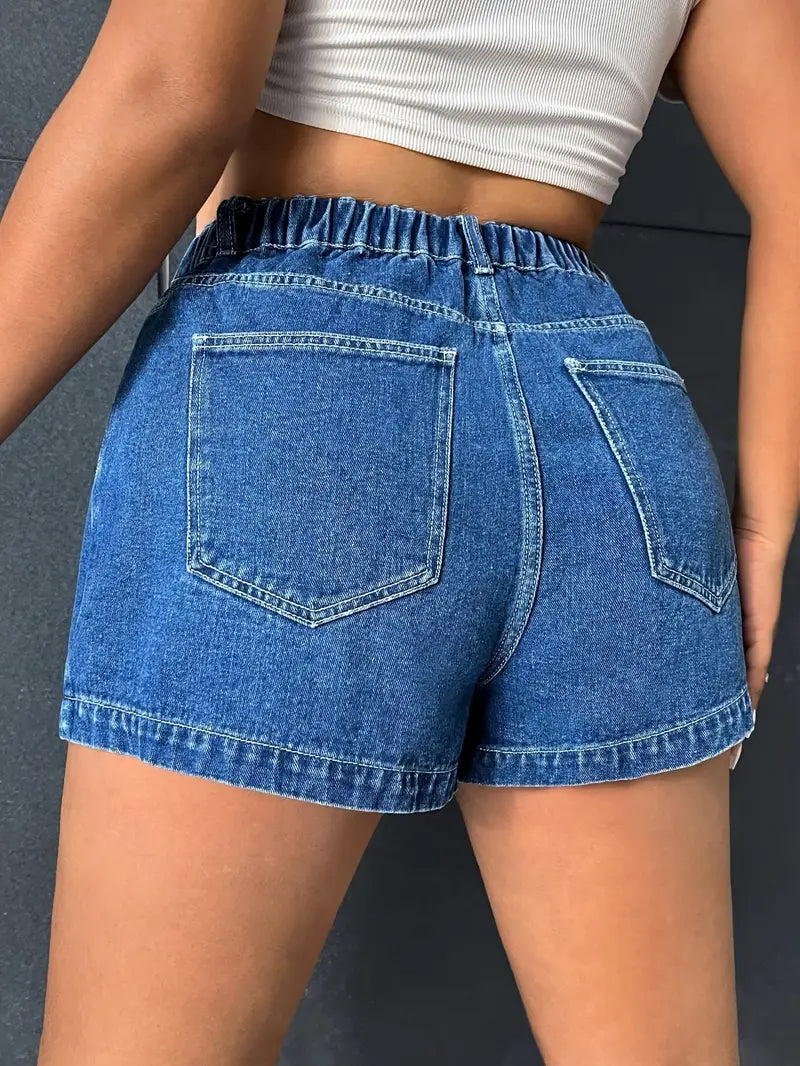 Irene | Mühelos stylische High-Waisted Slimming Denim-Shorts
