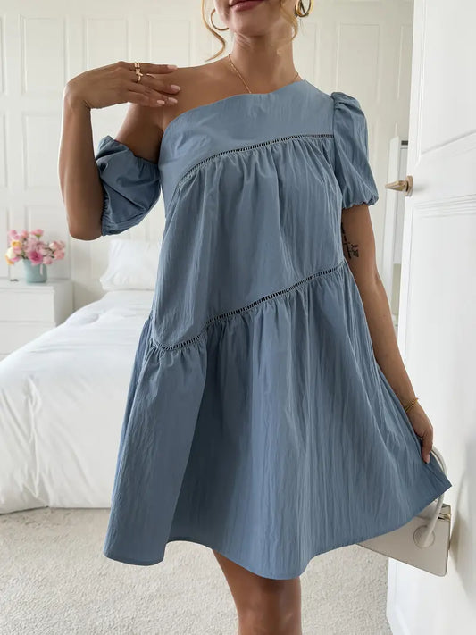Saoirse | Elegantes schulterfreies Rüschenkleid für Damen