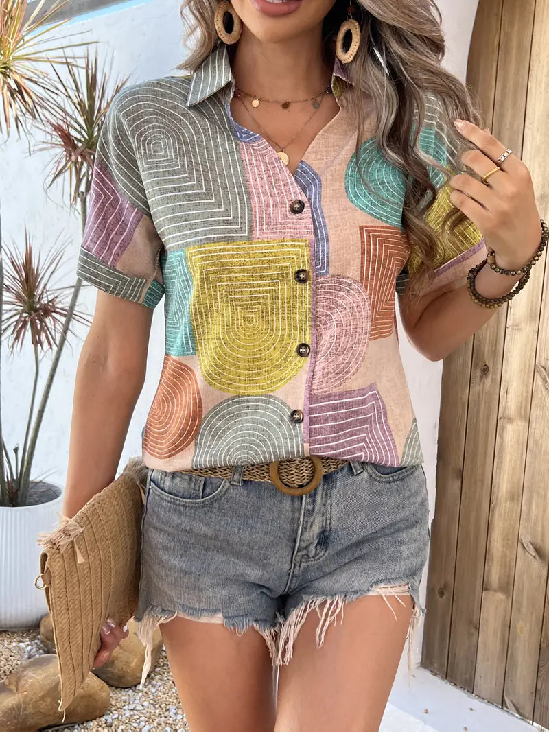 Sophia |  Lässige Bluse mit Knopfleiste