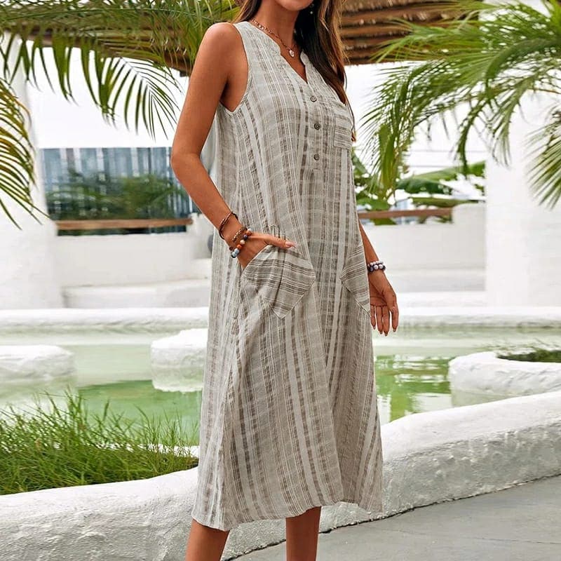 Beatrice | Elegantes Maxikleid mit Seitentaschen