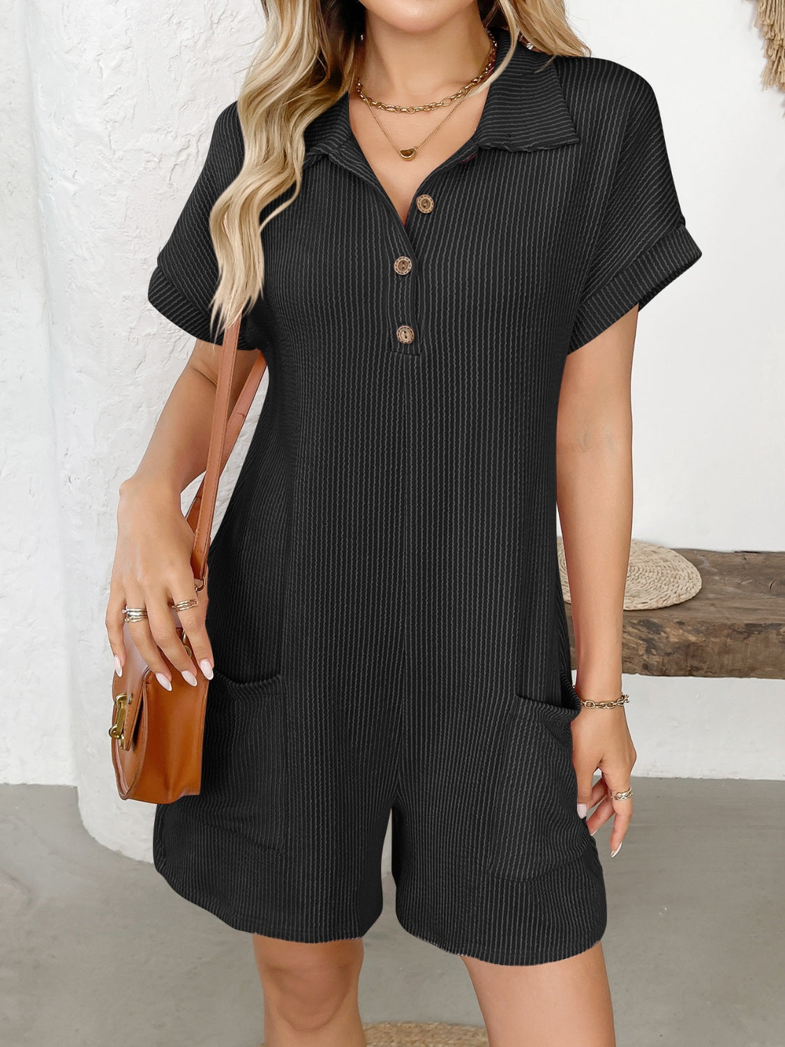 Marga - Lässiger Kurzarm-Jumpsuit im lockeren Stil