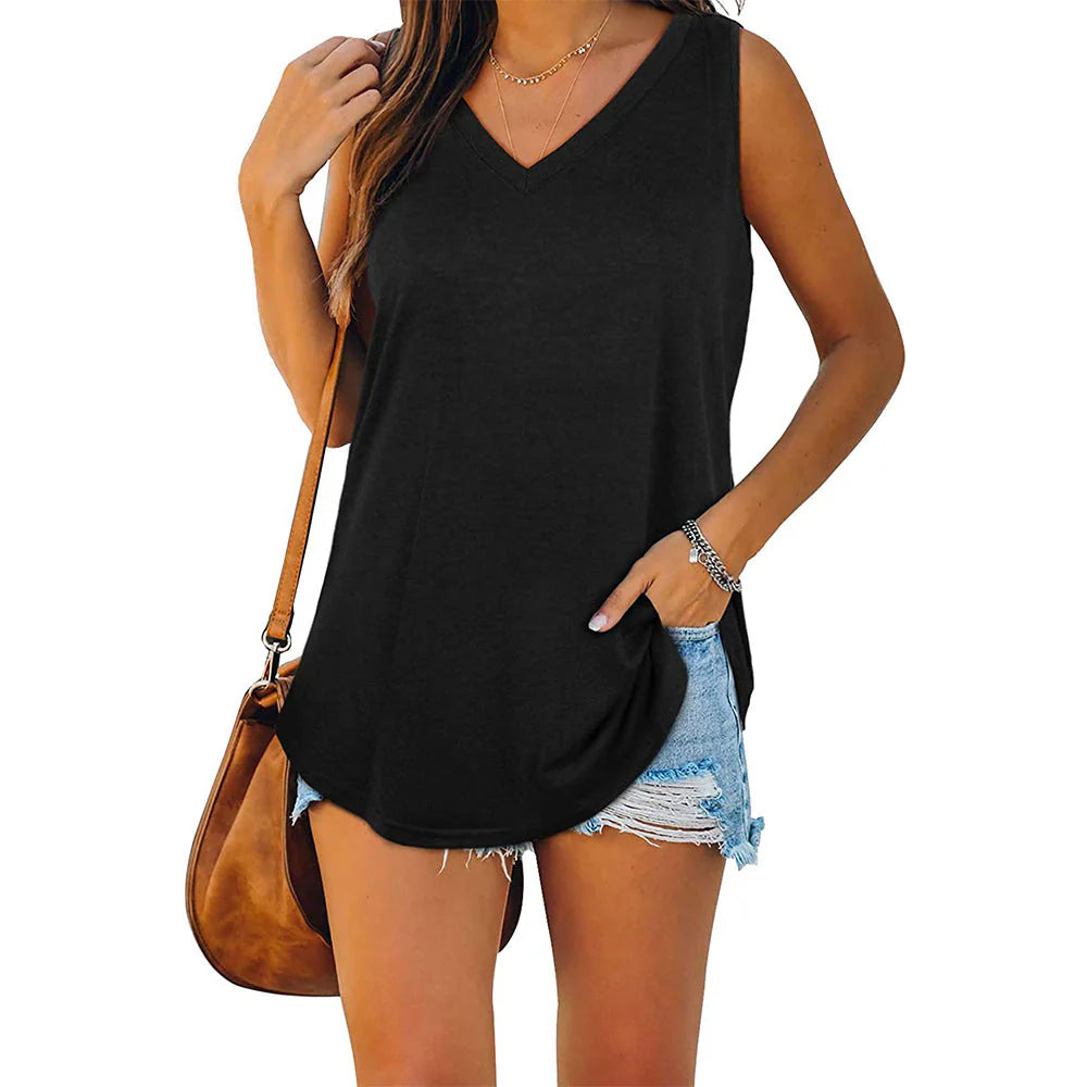 Ophelia | Jersey-Tank-Top mit V-Ausschnitt