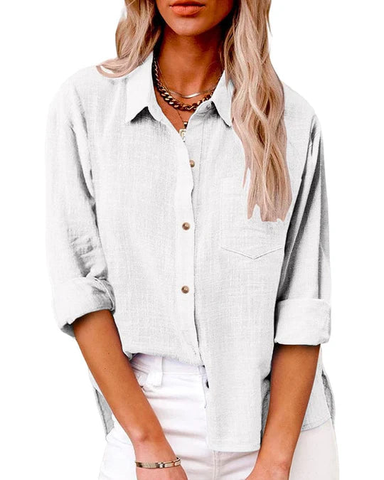 Emma | Langärmelige Taschenbluse