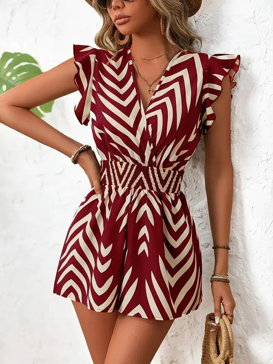 Luna | Elegantes Hemdkleid mit V-Ausschnitt und Querfrontendruck für Damen