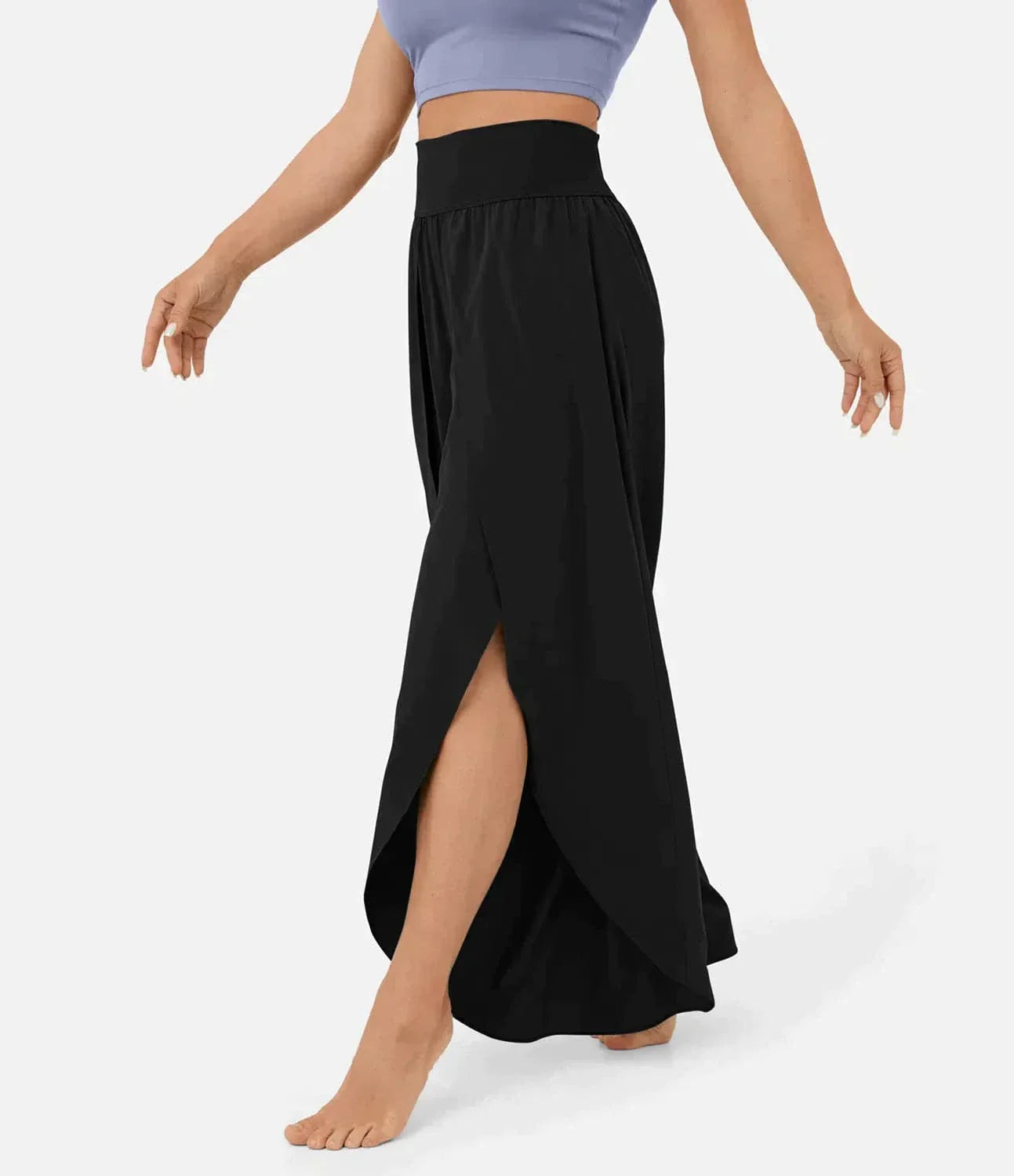 Belle | Hochtaillierte Hose mit weitem Bein