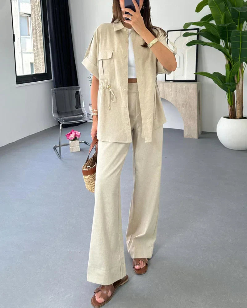 Scarlett -  Zweiteiliges Workwear-Set mit Kordelzug