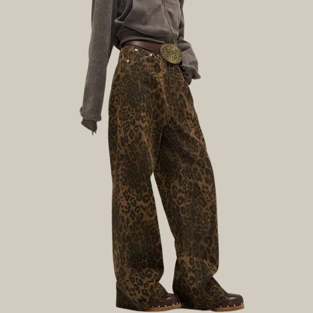 Eloise | Damen-Jeans mit Leopardenmuster