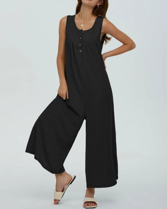 Laura - Lässiger ärmelloser Jumpsuit mit weitem Bein