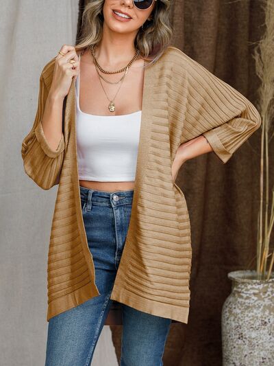 Raquel - Lässiger offener Strickcardigan mit Streifenmuster