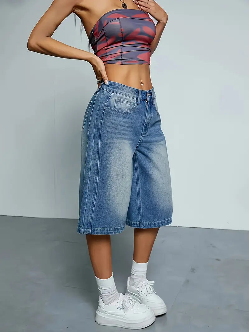Laura | Mühelos schicke High-Waisted Denim-Shorts