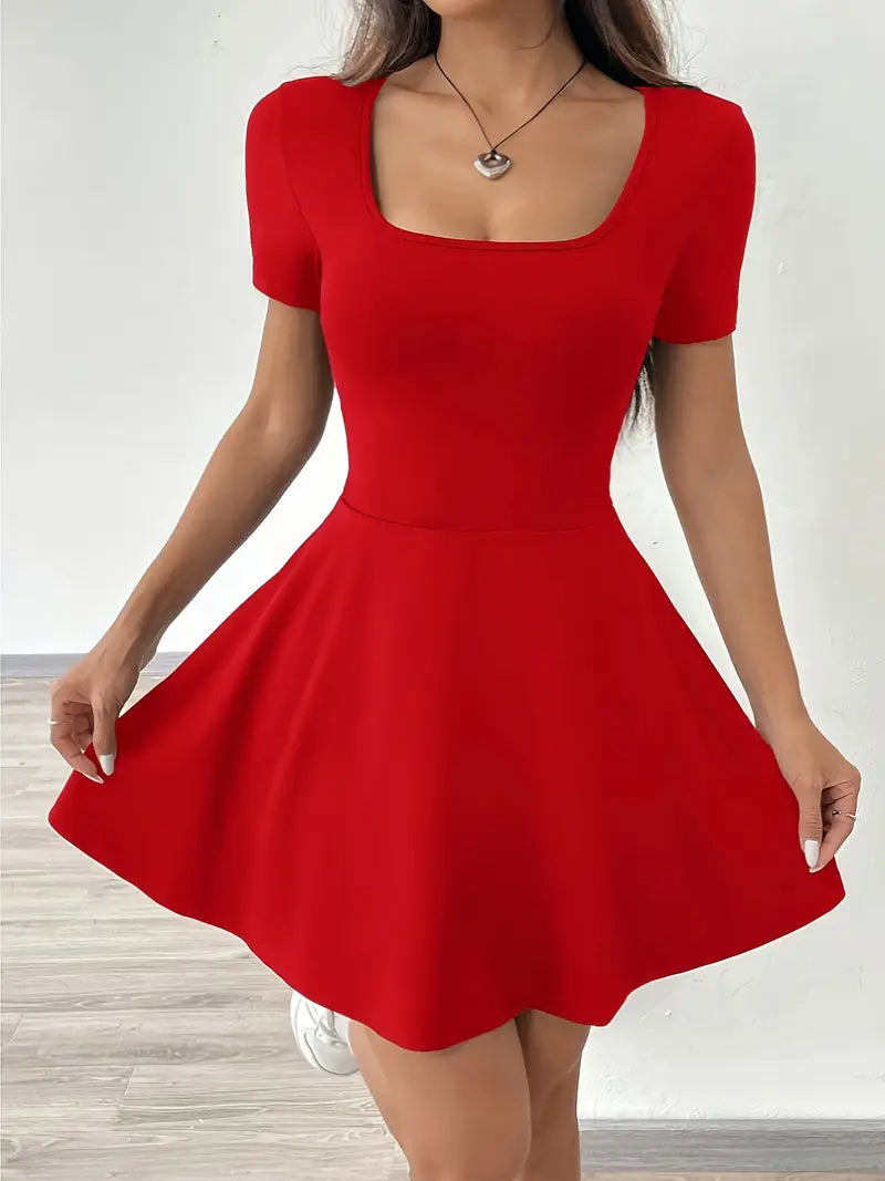 Esther -  Braunes gestricktes kurzes Freizeitkleid