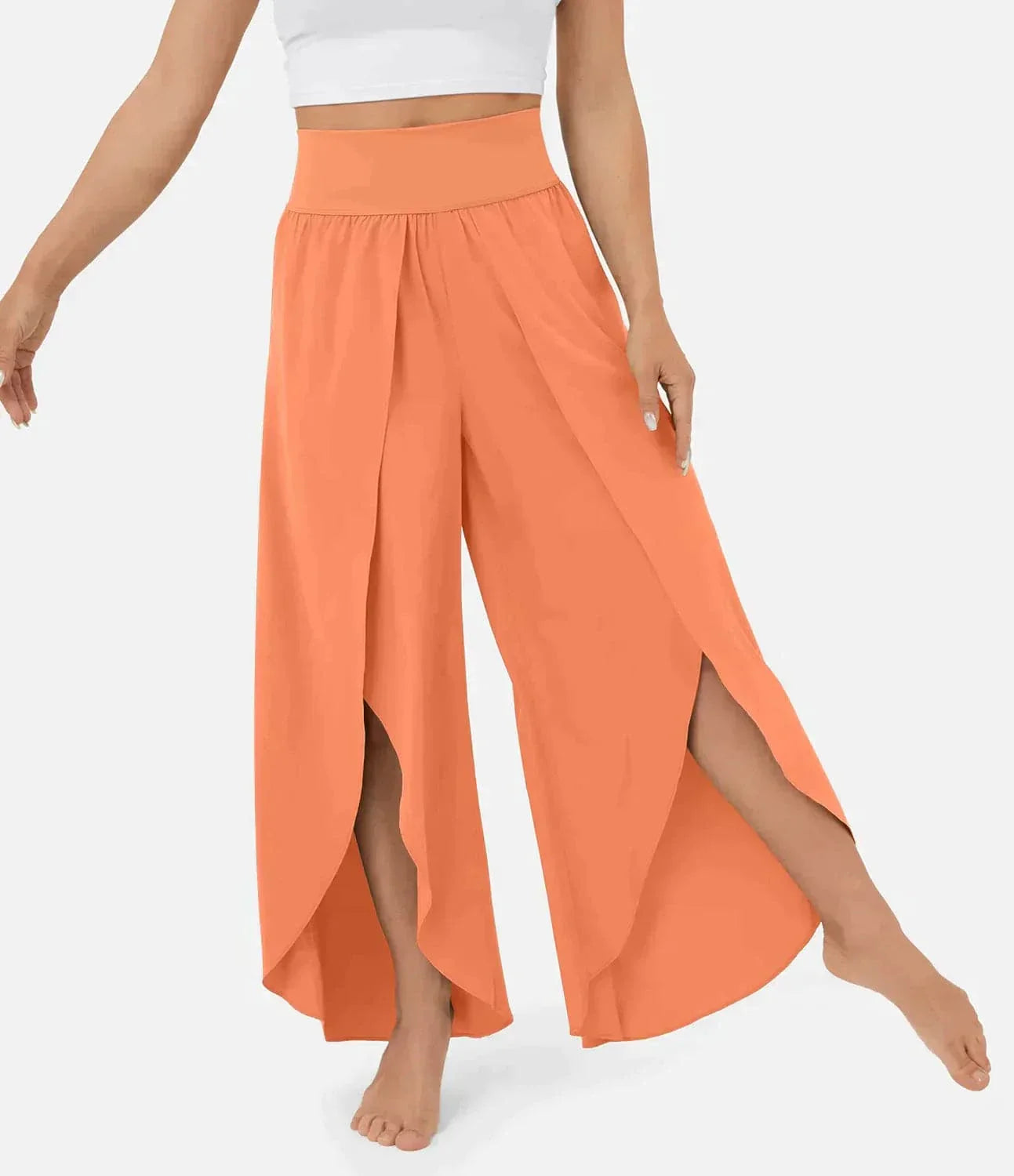 Belle | Hochtaillierte Hose mit weitem Bein