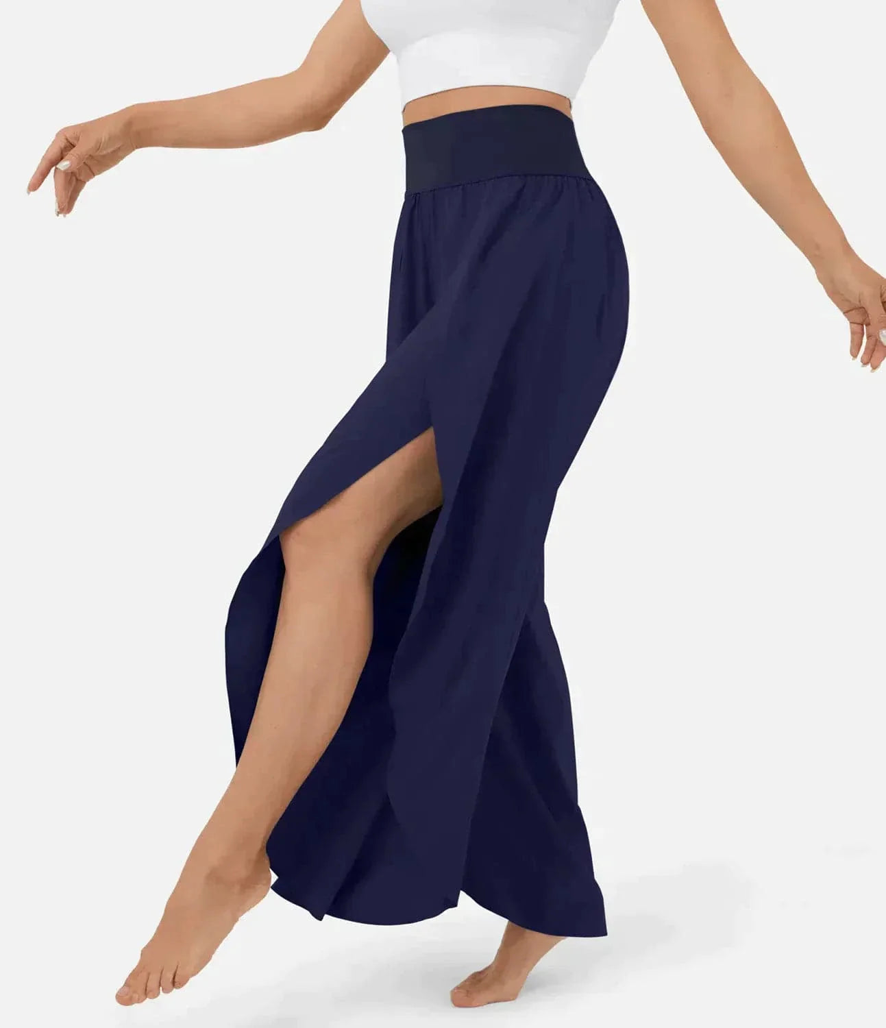 Belle | Hochtaillierte Hose mit weitem Bein