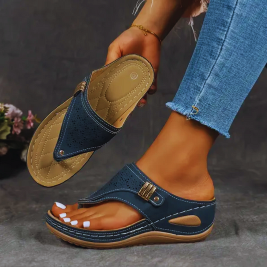 Aria | Clip-Toe-Keilsandalen für Frauen Aus Leder