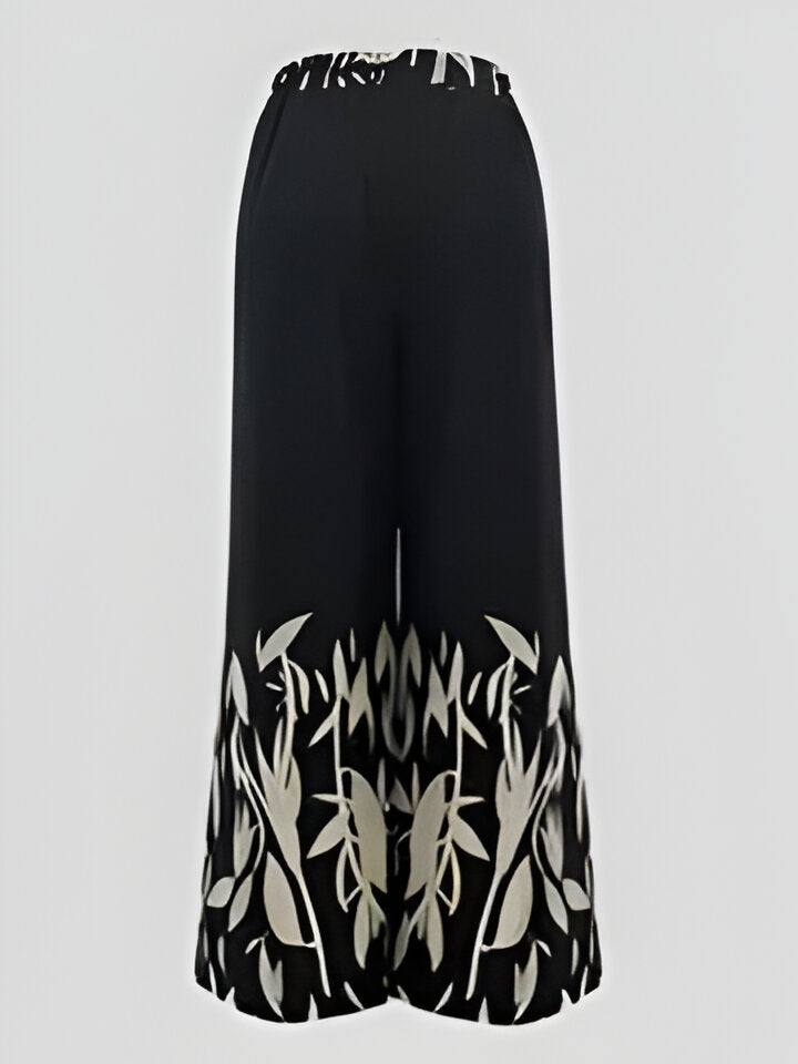 Michelle | Weite Hosen mit Pflanzendruck