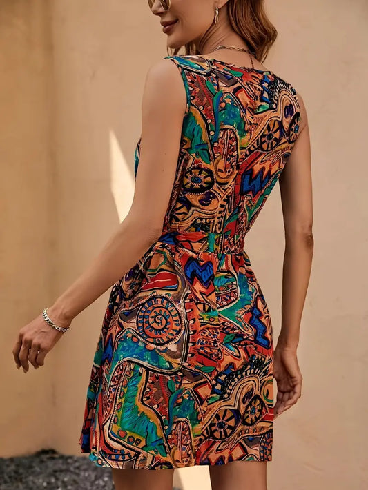 Melody | Print Sommerkleid mit Gürtel