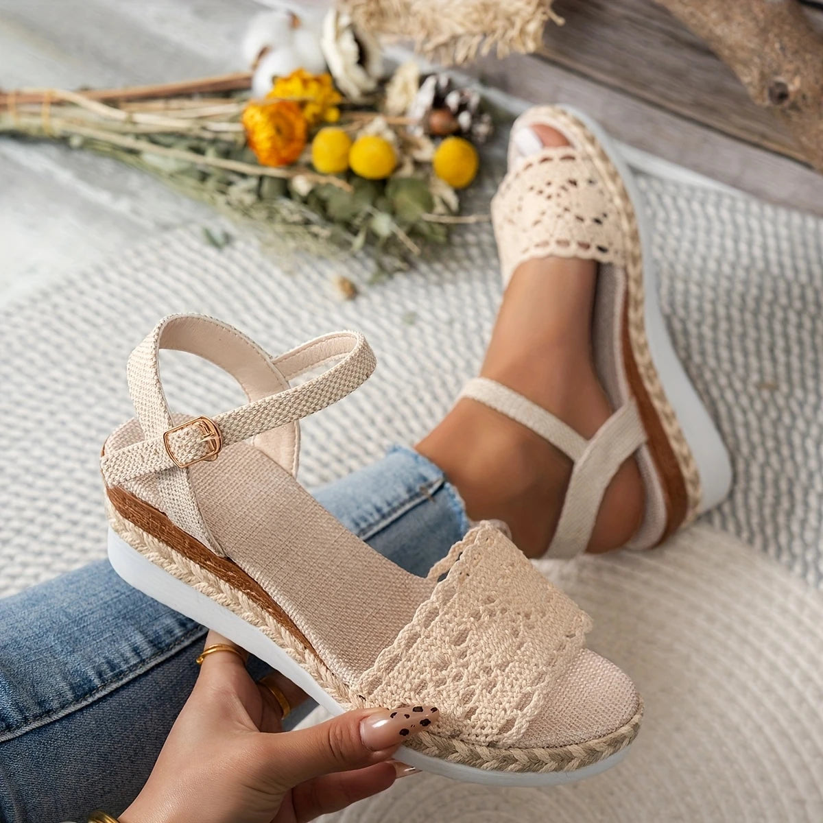 Grace - Women'S Casual Lace-Up Plattform Sandalen