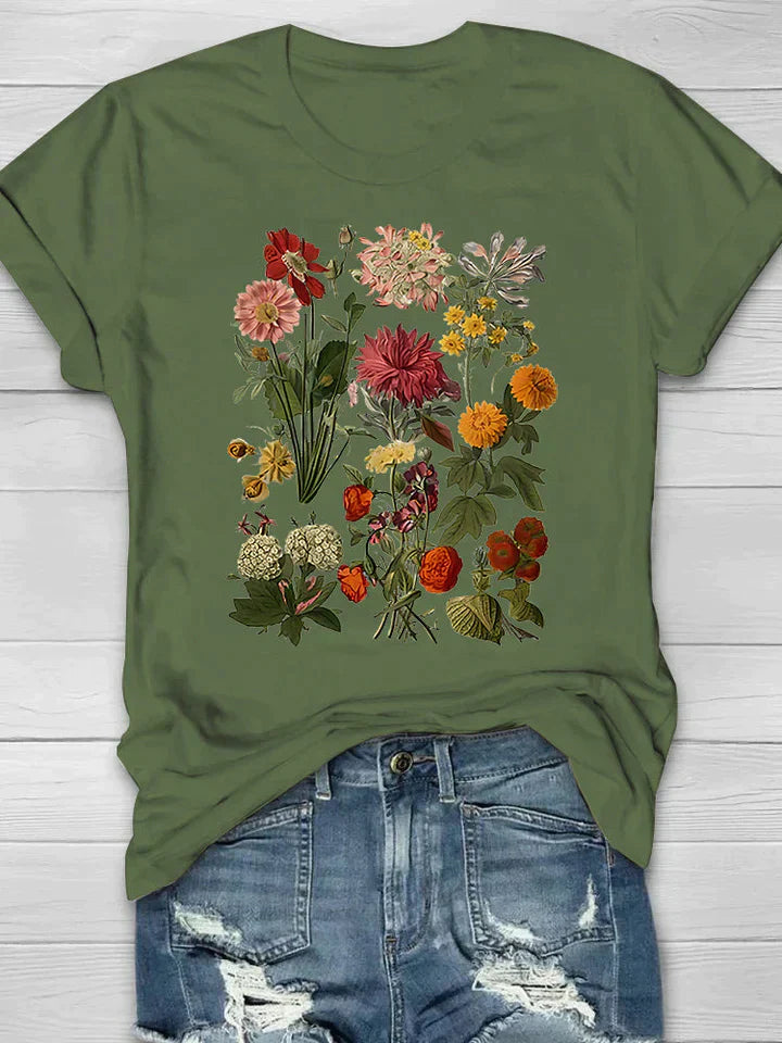 Lorelei - Vintage-T-Shirt mit Blumendruck für Frauen