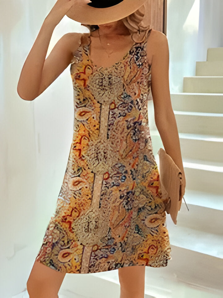 Lila | Sommerliches böhmisches V-Ausschnitt-Cami-Kleid