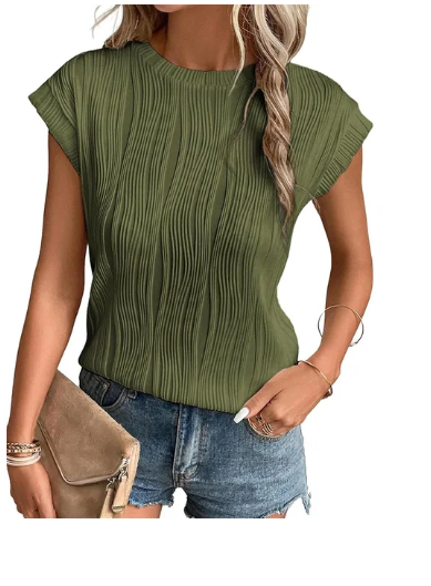 Leonora - Texturierte kurzärmelige Oberteile für Damen