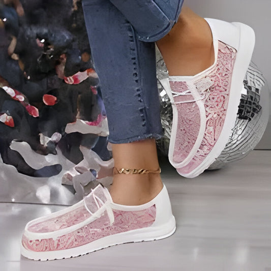 Mia | Damen Mode Spitze Turnschuhe