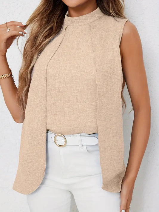 Rita | Mühelose Eleganz mit einer Solid Mock Neck Bluse
