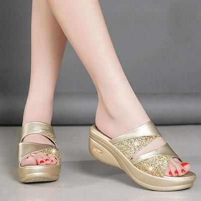 Maggie | Orthopädische Glitzer-Keilsandalen - Stylisch und bequem