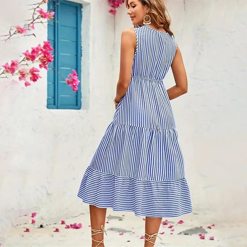 Scarlett | Luftiges Sommerkleid mit gestreiftem Muster