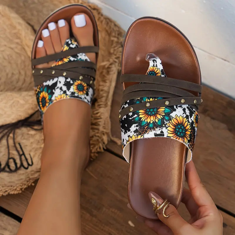 Uta - Zehenklemme Dünner Riemen Frauensandalen