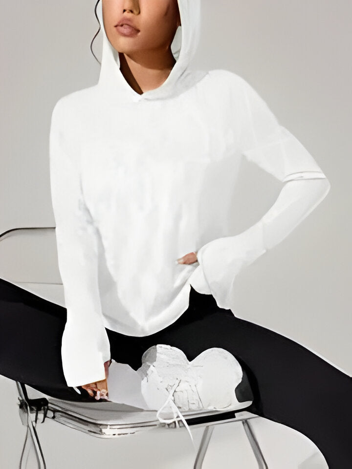 Mary Rose | Women'S Casual Split Back Hooded Sport-Top