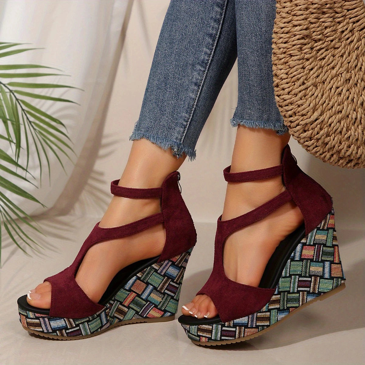 Leilani - Elegante Sommer-Keilsandalen für Frauen mit Reißverschluss