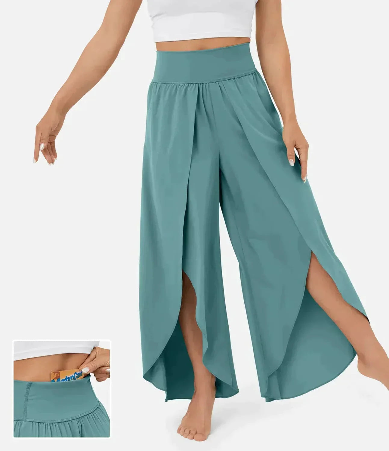 Belle | Hochtaillierte Hose mit weitem Bein