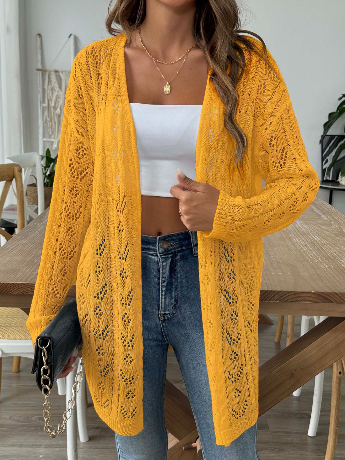Aimee – Luftige, lässige Strickjacke mit langen Ärmeln