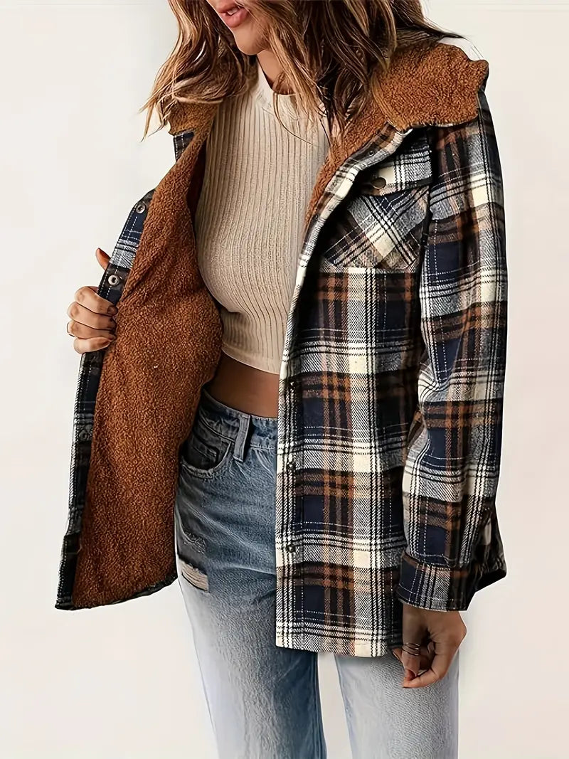 Emma | Karierter Reißverschluss-Jacke