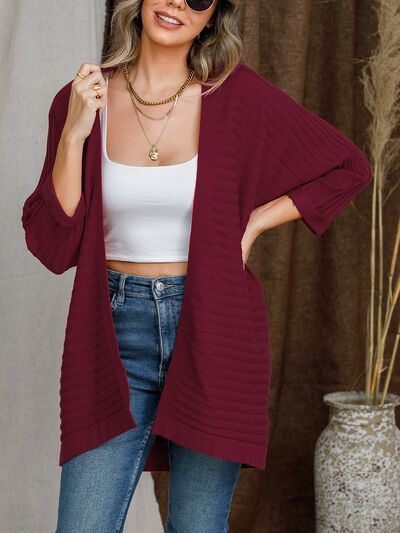 Raquel - Lässiger offener Strickcardigan mit Streifenmuster