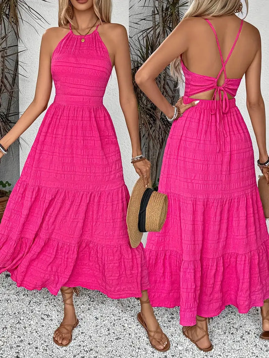 Teresia | Schickes sommerliches rückenfreies Trägerkleid