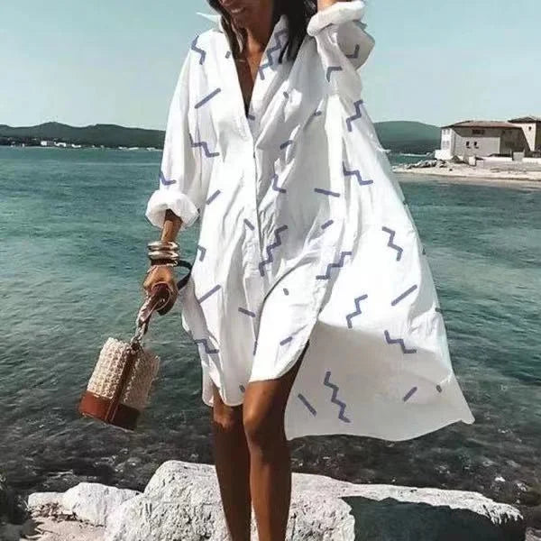 Rada | Modisch fließendes Hemdkleid Weißes Kleid
