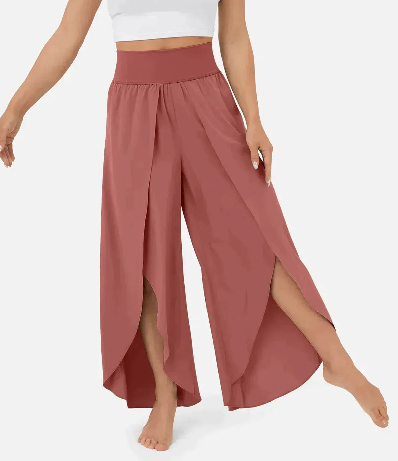 Belle | Hochtaillierte Hose mit weitem Bein