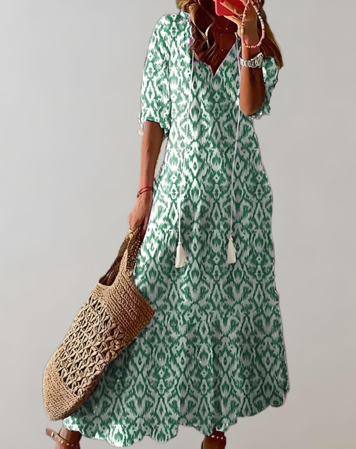 Sophia | Bohème Maxikleid mit Blumendruck