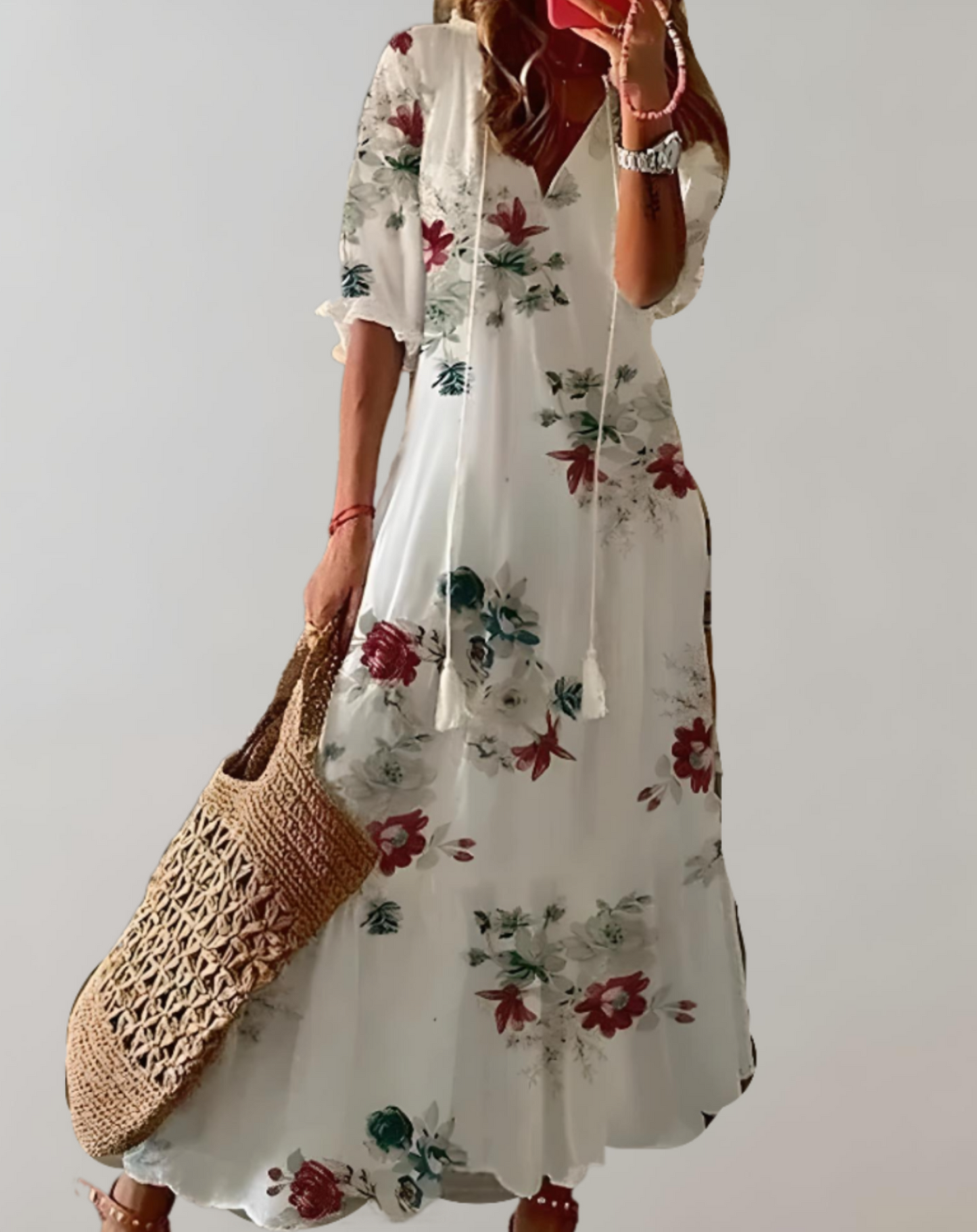 Sophia | Bohème Maxikleid mit Blumendruck