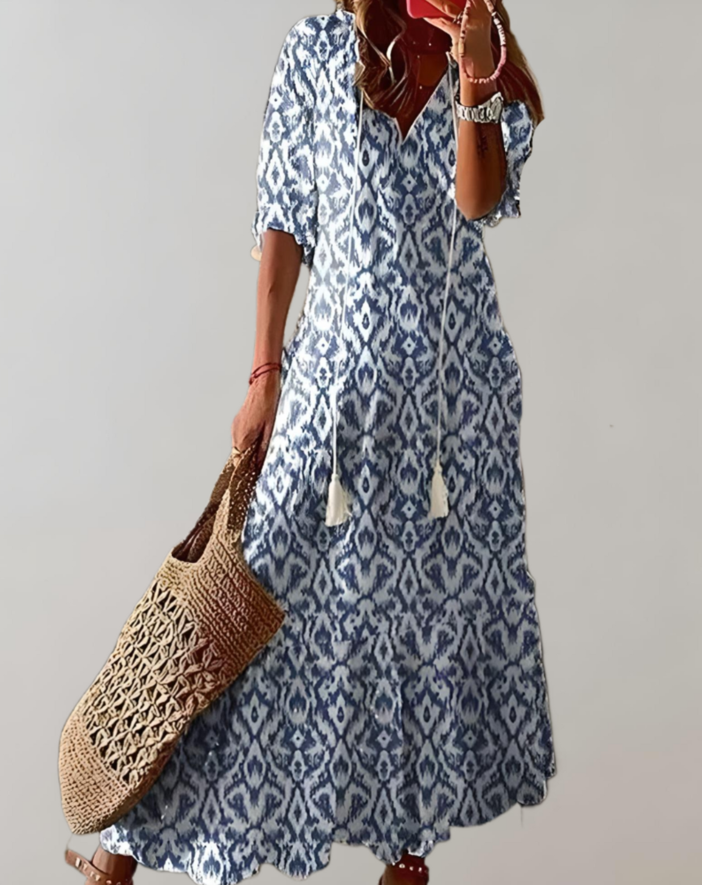 Sophia | Bohème Maxikleid mit Blumendruck