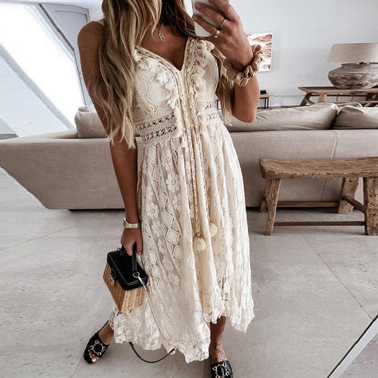 Oceanna | Elegantes Boho Maxikleid - fließend & bequem