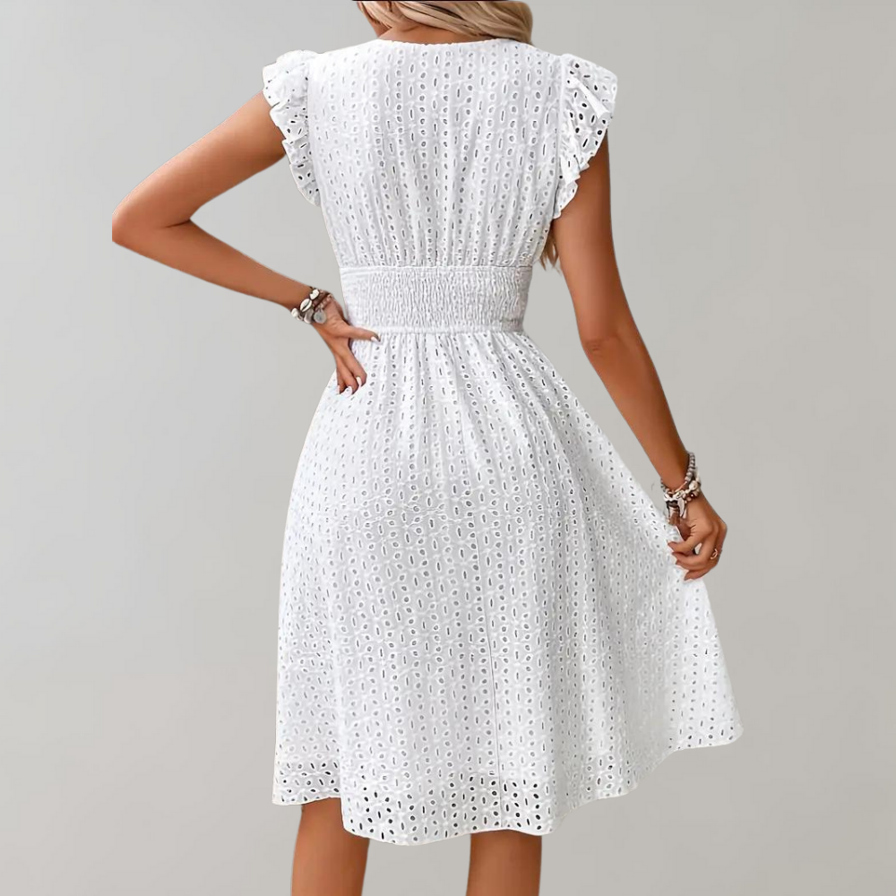 Iyana | Kurzes weißes Kleid Ideal für den Sommer