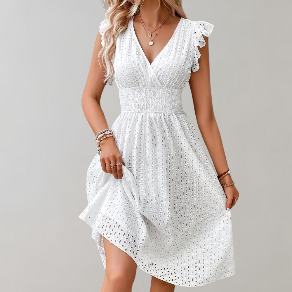 Iyana | Kurzes weißes Kleid Ideal für den Sommer