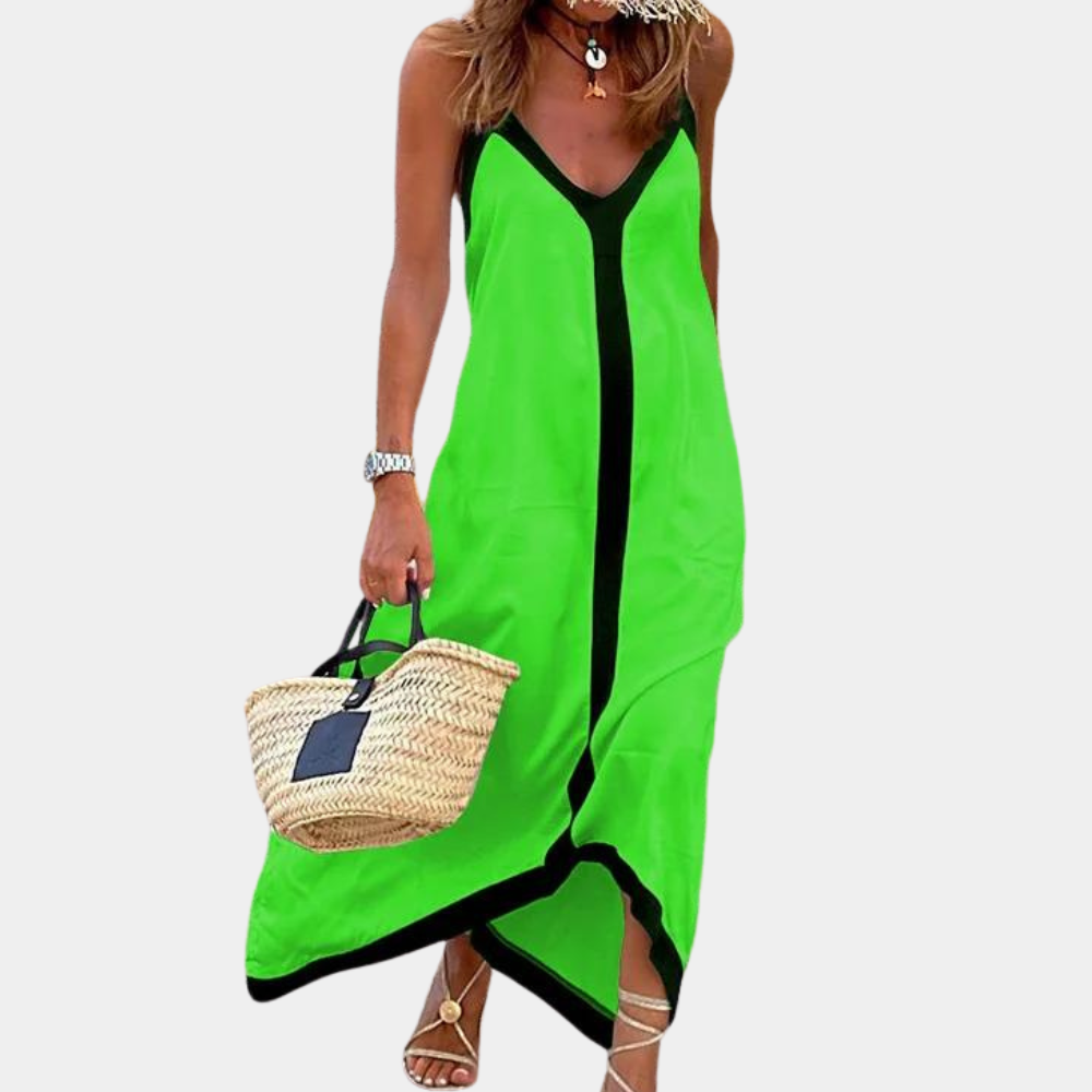 Jasmine | Damen-Maxi-Kleid mit V-Ausschnitt